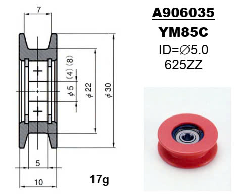 Con lăn vòng bi sứ Yuasa bearing roller guide No. A906035